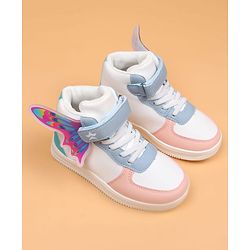 Cute Walk by Babyhug Casual Shoes with Velcro Closure & Tape Detailing & Butterfly Wings Applique - Purple