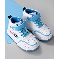 Cute Walk by Babyhug Sneaker Shoes with Velcro Closure Lace Detailing & Girls Rule Print - Pink