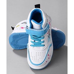 Cute Walk by Babyhug Sneaker Shoes with Velcro Closure Lace Detailing & Girls Rule Print - Pink