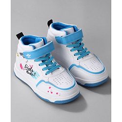 Cute Walk by Babyhug Sneaker Shoes with Velcro Closure Lace Detailing & Girls Rule Print - Pink