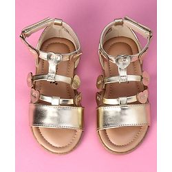 Cute Walk by Babyhug Velcro Closure Party Sandals with Heart Applique - Fuchsia