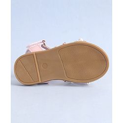 Cute Walk by Babyhug Velcro Closure Sandals With Pearl Detailing - Pink