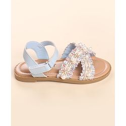 Cute Walk by Babyhug Velcro Closure Sandals With Pearl Detailing - Pink