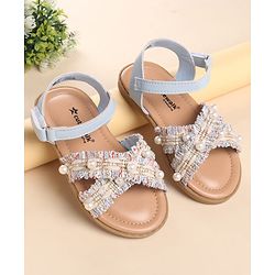 Cute Walk by Babyhug Velcro Closure Sandals With Pearl Detailing - Pink