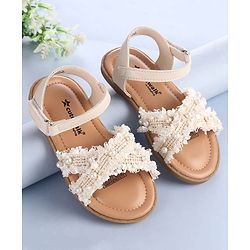 Cute Walk by Babyhug Velcro Closure Sandals With Pearl Detailing - Pink