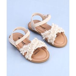 Cute Walk by Babyhug Velcro Closure Sandals With Pearl Detailing - Pink
