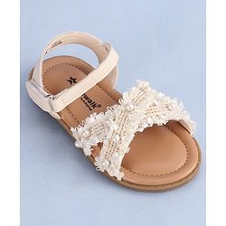 Cute Walk by Babyhug Velcro Closure Sandals With Pearl Detailing - Pink