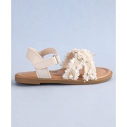 Cute Walk by Babyhug Velcro Closure Sandals With Pearl Detailing - Pink