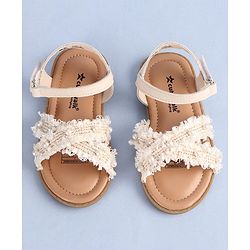 Cute Walk by Babyhug Velcro Closure Sandals With Pearl Detailing - Pink