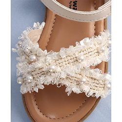 Cute Walk by Babyhug Velcro Closure Sandals With Pearl Detailing - Pink