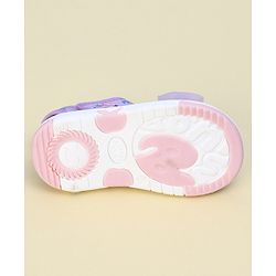 Cute Walk by Babyhug Velcro Closure Sandals With Floral Print & Applique - Purple
