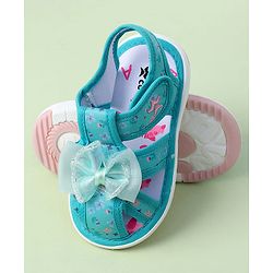 Cute Walk by Babyhug Velcro Closure Sandals With Floral Print & Applique - Purple