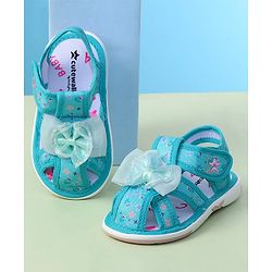 Cute Walk by Babyhug Velcro Closure Sandals With Floral Print & Applique - Purple