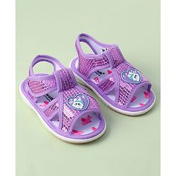 Cute Walk by Babyhug Sandals With Velcro Closure & Sequin Detailing - Purple