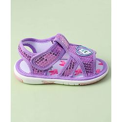Cute Walk by Babyhug Sandals With Velcro Closure & Sequin Detailing - Purple