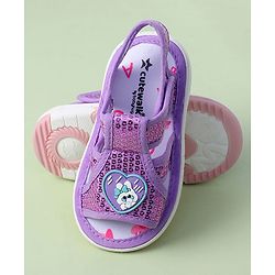 Cute Walk by Babyhug Sandals With Velcro Closure & Sequin Detailing - Purple