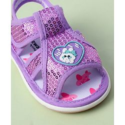 Cute Walk by Babyhug Sandals With Velcro Closure & Sequin Detailing - Purple