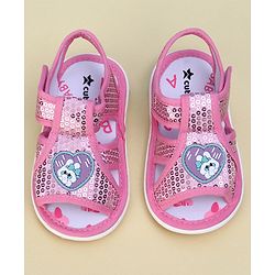 Cute Walk by Babyhug Sandals With Velcro Closure & Sequin Detailing - Purple