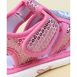 Cute Walk by Babyhug Sandals With Velcro Closure & Sequin Detailing - Purple