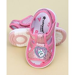 Cute Walk by Babyhug Sandals With Velcro Closure & Sequin Detailing - Purple