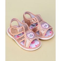 Cute Walk by Babyhug Sandals With Velcro Closure & Sequin Detailing - Purple