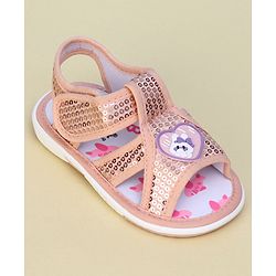 Cute Walk by Babyhug Sandals With Velcro Closure & Sequin Detailing - Purple
