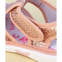 Cute Walk by Babyhug Sandals With Velcro Closure & Sequin Detailing - Purple