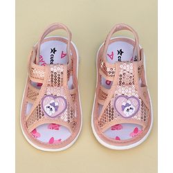 Cute Walk by Babyhug Sandals With Velcro Closure & Sequin Detailing - Purple