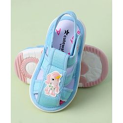 Cute Walk by Babyhug Velcro Closure Sandals With Mesh - Blue