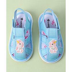 Cute Walk by Babyhug Velcro Closure Sandals With Mesh - Blue