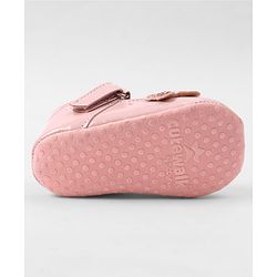Cute Walk by Babyhug Velcro Closure Booties with Bow Applique - Pink