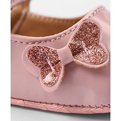 Cute Walk by Babyhug Velcro Closure Booties with Bow Applique - Pink