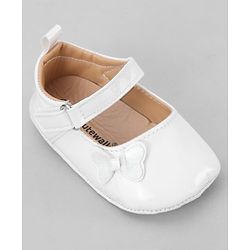 Cute Walk by Babyhug Velcro Closure Booties with Bow Applique - Pink