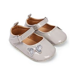 Cute Walk by Babyhug Velcro Closure Booties with Bow Applique - Pink
