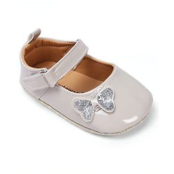 Cute Walk by Babyhug Velcro Closure Booties with Bow Applique - Pink