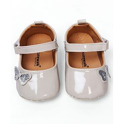 Cute Walk by Babyhug Velcro Closure Booties with Bow Applique - Pink