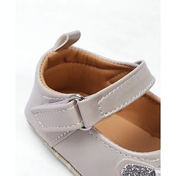 Cute Walk by Babyhug Velcro Closure Booties with Bow Applique - Pink