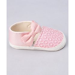 Cute Walk by Babyhug Slip On Booties With Bow Applique - Pink