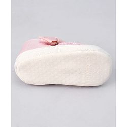 Cute Walk by Babyhug Slip On Booties With Bow Applique - Pink
