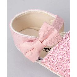 Cute Walk by Babyhug Slip On Booties With Bow Applique - Pink
