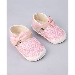 Cute Walk by Babyhug Slip On Booties With Bow Applique - Pink