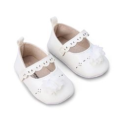 Cute Walk by Babyhug Booties with Velcro Closure & Floral Applique - White