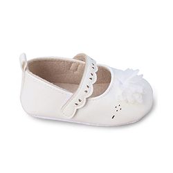 Cute Walk by Babyhug Booties with Velcro Closure & Floral Applique - White
