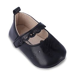Cute Walk by Babyhug Booties with Velcro Closure & Floral Applique - White
