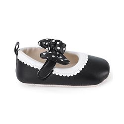 Cute Walk by Babyhug Booties with Velcro Closure & Bow Applique - Black