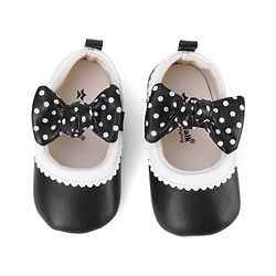 Cute Walk by Babyhug Booties with Velcro Closure & Bow Applique - Black