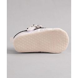 Cute Walk by Babyhug Booties with Velcro Closure & Bow Applique - Black