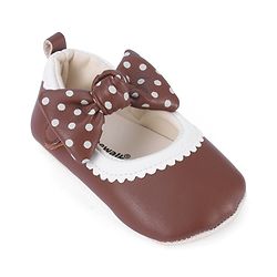 Cute Walk by Babyhug Booties with Velcro Closure & Bow Applique - Black