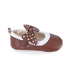 Cute Walk by Babyhug Booties with Velcro Closure & Bow Applique - Black