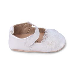 Cute Walk by Babyhug Booties with Velcro Closure & Floral Applique - White